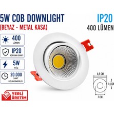 Lampist 5W Metal, Beyaz Kasa Cob Downlıght 4000K