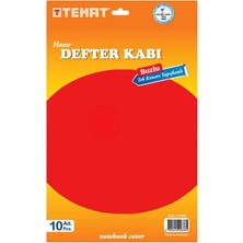 Ticon Hazır Defter Kabı Tek Kenar Yapışkan Kırmızı 10 Lu (1 Paket 10 Adet)