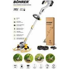 Böhrer BA011346 Çift Akülü 36V 4 Amper Dijital Göstergeli Kömürsüz Profesyonel Çim Biçme Makinesi