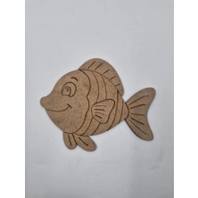 Mu Art Ahşap 15 Adet Sevimli Balık Ahşap Boyama Okul Dıy Etkinlik Aktivite Sanat 15 cm x 12 cm