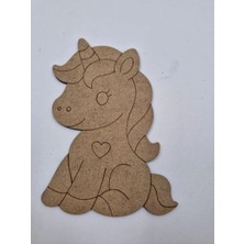 Mu Art Ahşap 1 Adet Sevimli Unicorn Atı Ahşap Boyama Okul Diy Etkinlik Aktivite Sanat 15 cm x 11 cm
