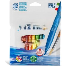 Nessi World Fırça Uçlu Keçeli Kalem 12 Renk