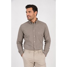 Bihan Store Erkek Uzun Kol Klasik Gömlek - 2655,04,2,1 - Vizon