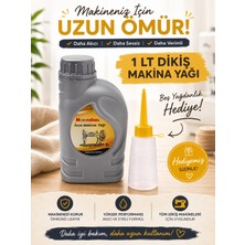 dm dikişmarket Moonstar Dikiş Makine Yağı 1 Lt (20 Numara Ince Makina Yağı)  ve Boş Yağdanlık