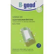 B-Good Şeffaf Hazır Pansuman Örtüsü 5x7.5 cm 10lu Hipoalerjenik Su Geçirmez Özellik