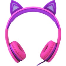 Nessi World Işıklı Kedi Kulaklı Kablolu Kulak Üstü Kulaklık