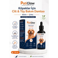 Pati Glow Köpek Tüy Dökülmesi Önleyici Biotin Damla 50ML Deri & Tüy Sağlığı Destekleyici Takviye