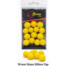 Sr Sazanrig 14 mm Yüzen Silikon Açık Sarı Top (14 Adet)
