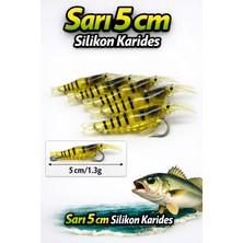 Sr Sazanrig Sarı Karides Iğneli 1.3 gr 5 cm Yapay Sahte Silikon Yem 5 Adet