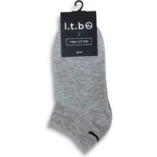 Little Big LTB Carmen Unisex Yumuşak Gri Çorap Pamuk / Elastan 2'li Paket Dokuma Desenli