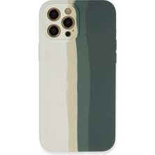 Freedom Storee Apple Iphone 12 Pro Kılıf Ebruli Lansman Silikon - Beyaz-Gri