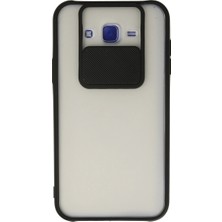 Freedom Storee Samsung Galaxy J7 Kılıf Palm Buzlu Kamera Sürgülü Silikon - Siyah