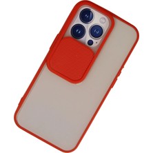 Freedom Storee Apple Iphone 13 Pro Kılıf Palm Buzlu Kamera Sürgülü Silikon - Kırmızı
