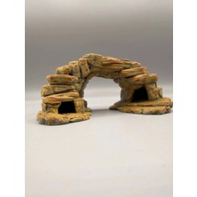 25 x 16 x 11 cm Sürüngen ve Kemirgenler Için Teraryum Dekor, Canyon Arch, %100 El Boyaması