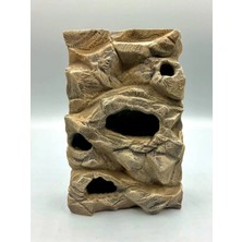 14X20 cm Sürüngen ve Kemirgenler Için Teraryum Dekor, Saklanma Tırmanma Alanı %100 El Boyaması