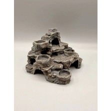 18 x 17 x 13 cm Sürüngen ve Kemirgenler Için Teraryum Dekor, %100 El Boyaması