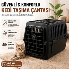 Poliwork Kedi Taşıma Çantası Plastik Kedi Taşıma Kabı Kilitli Havalandırmalı Kedi Taşıma Box 0-6 kg
