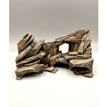 25X14X17 cm Sürüngen ve Kemirgenler Için Teraryum Dekor, Steınbruch, %100 El Boyaması