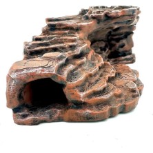 13,7 cm x 14,4 cm Sürüngen ve Kemirgenler Için Teraryum Dekor, Saklanma Tırmanma %100 El Boyaması
