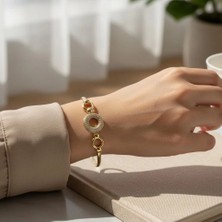 Stil Incisi/xupıng Jewelry Daire Zirkon Taşlı Kelepçe