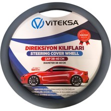 Viteksa Lüks Kokusuz Silikon Direksiyon Kılıfı Gri