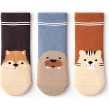 Solde Socks 3’lü Havlu Set Bebek/çocuk Pamuklu Çorap – Kaymaz Taban, Hayvan Figürlü, Kaliteli