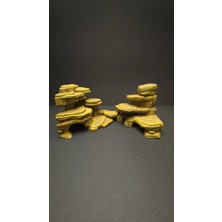 25X11X12 cm Sürüngen ve Kemirgenler Için Teraryum Dekor, Stone Valley, %100 El Boyaması
