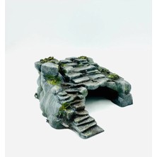 17 x 9 cm Sürüngen ve Kemirgenler Için Teraryum Dekor, Treppebıg, %100 El Boyaması