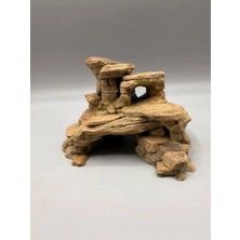 24 x 24 x 16 cm Sürüngen ve Kemirgenler Için Teraryum Dekor, %100 El Boyaması
