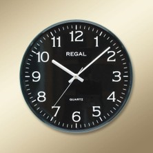 Regal İnce Siyah Çerçeve Plastik Kasa Siyah Kadran Duvar Saati Modern Tasarım 0250 BB
