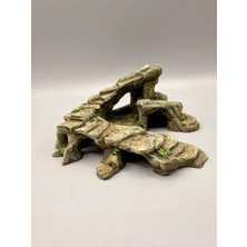 3 Boyut Endüstriyel 18X6,7 cm Sürüngen ve Kemirgenler Için Teraryum Dekor, Stone Plateau, %100 El Boyaması
