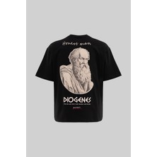 Machinist Erkek Diogenes Design Oversize Tişört Siyah