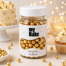 My Bake Gold 5. No Yuvarlak Draje – Parlak Pasta ve Tatlı Süsleme Drajes