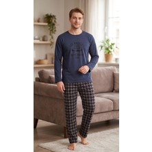 Sleeproom Erkek Mevsimlik Uzun Kollu Los Angeles Lacivert Pijama Takım
