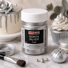 My Bake Gümüş Silver Metalik Toz Boya – Profesyonel Pasta Dekorasyon Boyası
