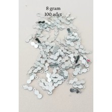 Herşey Trend Herşeytrend Oya Abiye Bileklik Kolye Pleksi Metalik Plastik Pul Gümüş Renk 8 Gram 100 Adet - BNC508