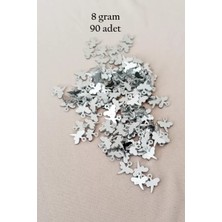 Herşey Trend Herşeytrend Oya Abiye Bileklik Kolye Pleksi Metalik Plastik Pul Gümüş Renk 8 Gram 90 Adet - BNC503