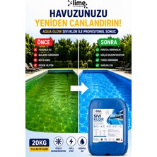 Lime Cleaner 6'lı Profesyonel Havuz Bakım Seti 6X20KG | Sıvı Klor + Ph Düşürücü + Yosun Önleyici + Havuz Parlatıcı + Fayans & Seramik Temizleyici + Havuz Çöktürücü