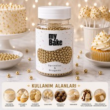 My Bake Gold 0 No Yuvarlak Draje – Parlak Pasta ve Tatlı Süsleme Drajesi