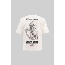 Machinist Erkek Diogenes Design Oversize Tişört Ekru