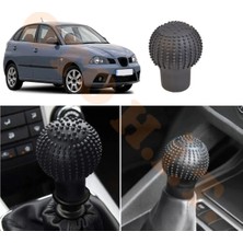 Oto h.i.t. Seat Ibiza 03-09 Manuel Uyumlu Vites Kılıfı Masajlı Mat Siyah