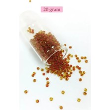 Herşey Trend Herşeytrend Dökme Cam Kum Boncuk (8/0) 3 mm - 20 Gram - Şeffaf Açık Kahve - BNC148