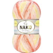 Herşey Trend Herşeytrend Elit Baby Mini Batik Bebe El Örgü Ipi Turuncu Sarı 32430