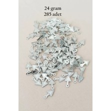 Herşey Trend Herşeytrend Oya Abiye Bileklik Kolye Pleksi Metalik Plastik Pul Gümüş Renk 24 Gram 285 Adet - BNC565