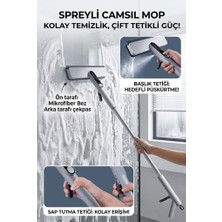 Sihirli Mop Spreyli Camsil Mop Su Hazneli Mikrofiber Bezli Çekpaslı