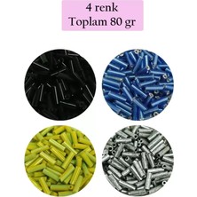Herşey Trend Herşeytrend Uzun Boru Kesme Boncuk Çap 2mm Uzunluk 10 mm - 4 Renk - Toplam 80 Gram - BNC430