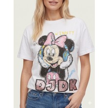 Sibel Günay Butik Taş Detaylı Djdk Pamuklu Rahat T-Shirt