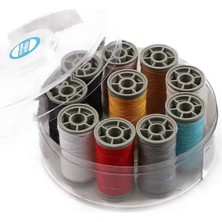Herşey Trend Herşeytrend %100 Polyester Dikiş Ipliği Kaliteli 10 Adet Farklı Makara Iplik Seti Zümrüt NO:120