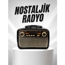 Meks Müzik Kutusu Bluetooth Bağlantılı El Fenerli Nostaljik Tasarım Radyo - HEP-7061-3828