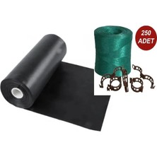 Toprak Malç Naylonu 120 cm En 500 mt Uzunluk 20 Micron + Sera Ipi 1 kg + 250 Ad.bitki Klipsi